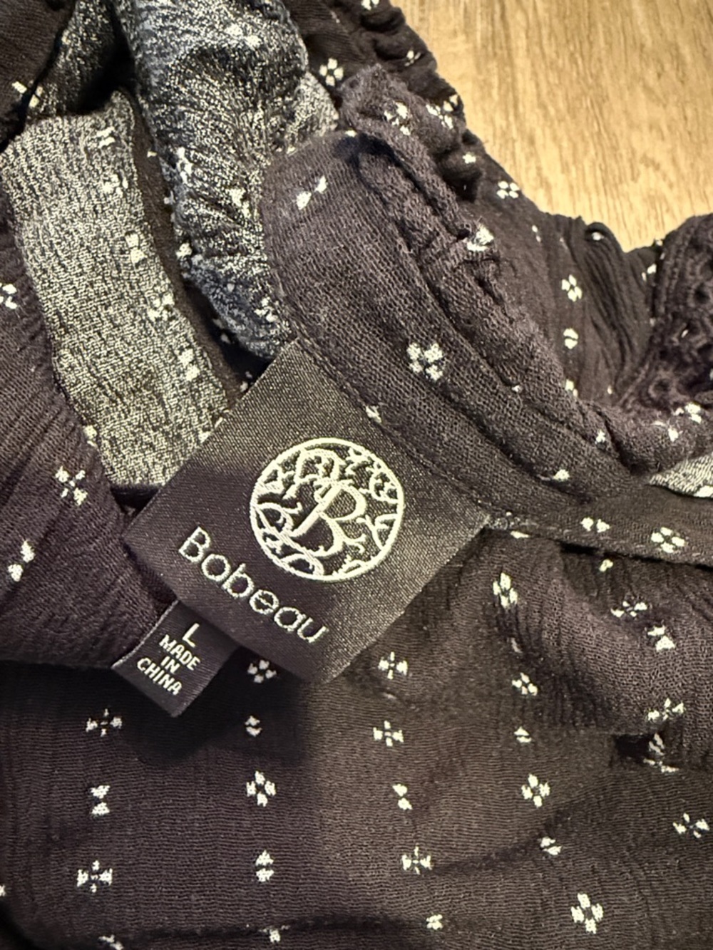 Women's Black Button-Front Patterned Blouse - image 5